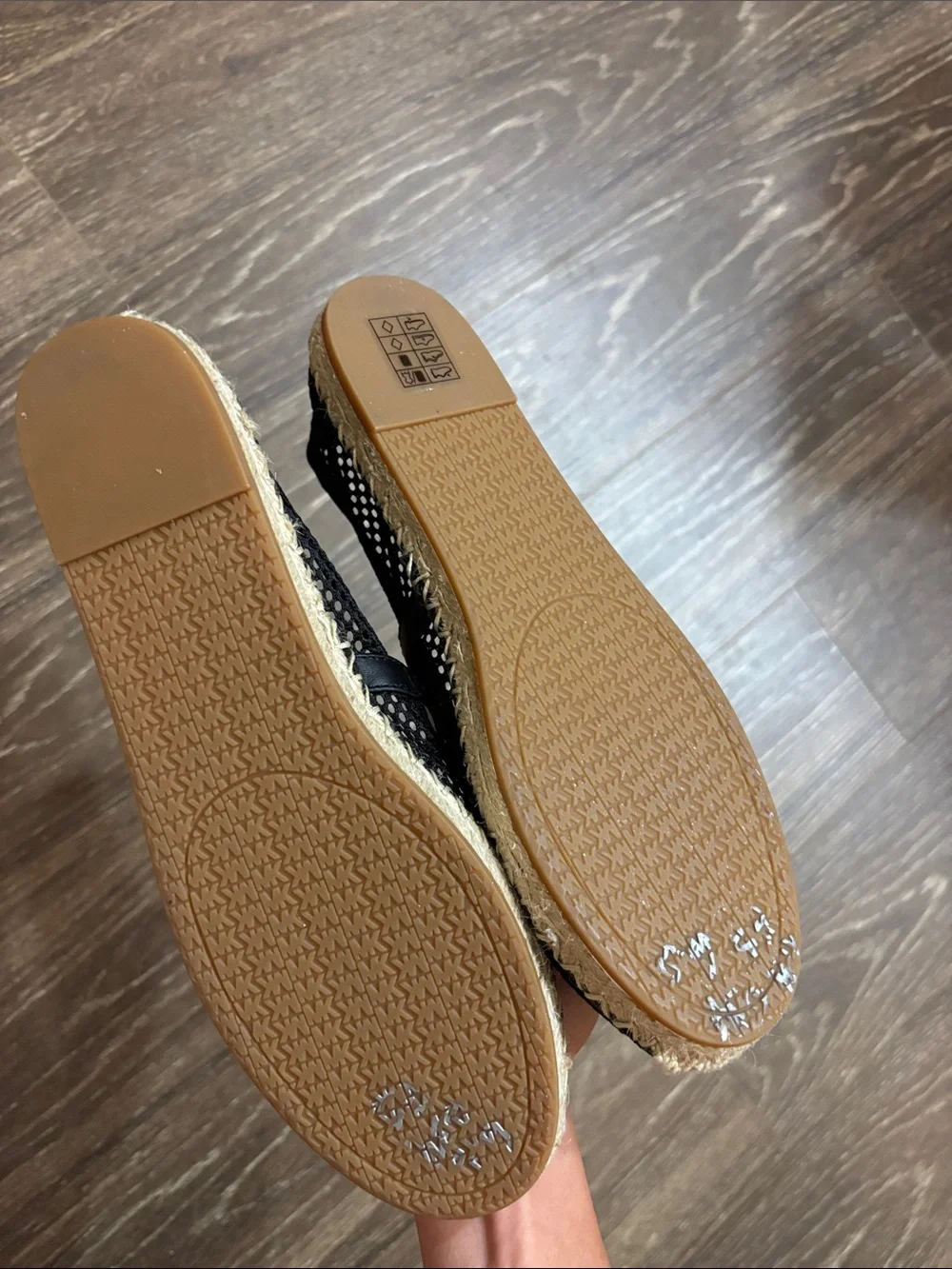 Michael Kors Black Mesh Espadrille Mary Jane with Natural Jute Trim